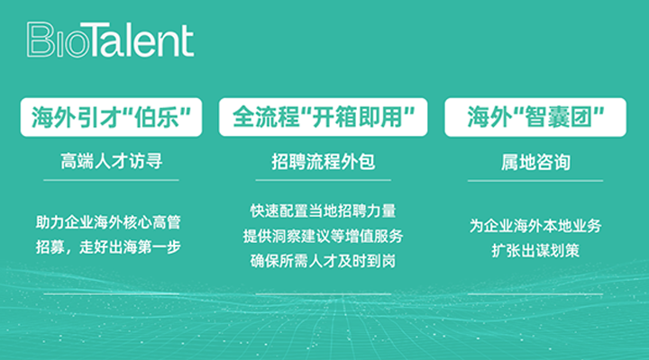 猎头公司DCBOX小金库官网国际的海外分支团队BioTalent专注于生命健康领域的人才服务